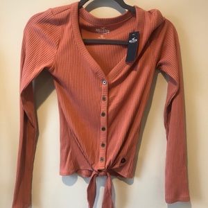 Long sleeve tie top